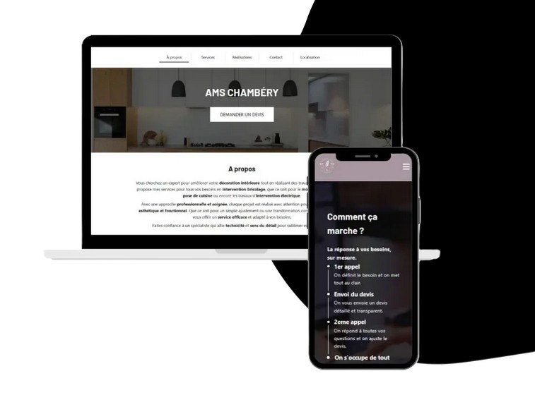 Site web professionnel optimisé pour le SEO sur plusieurs appareils